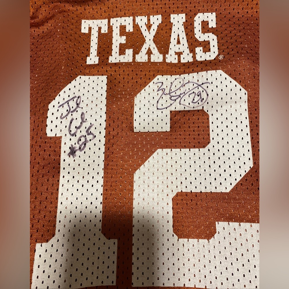 Jamaal Charles and Earl Thomas autographed Texas Longhorns jersey